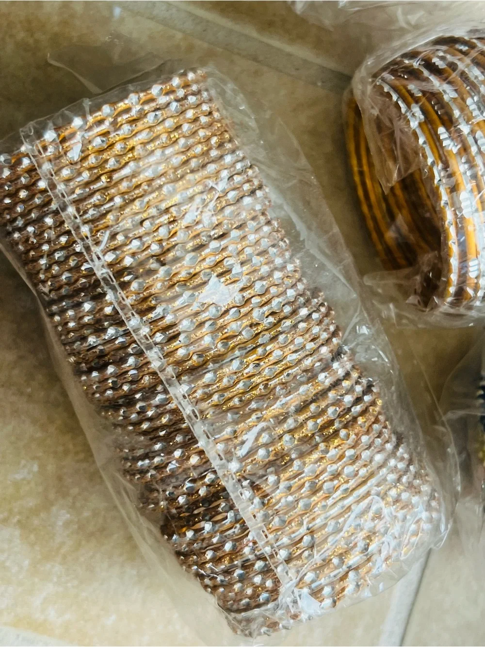 Assorted Beaded & Metallic Bangle Set in Gold and Multicolor girls 5 year